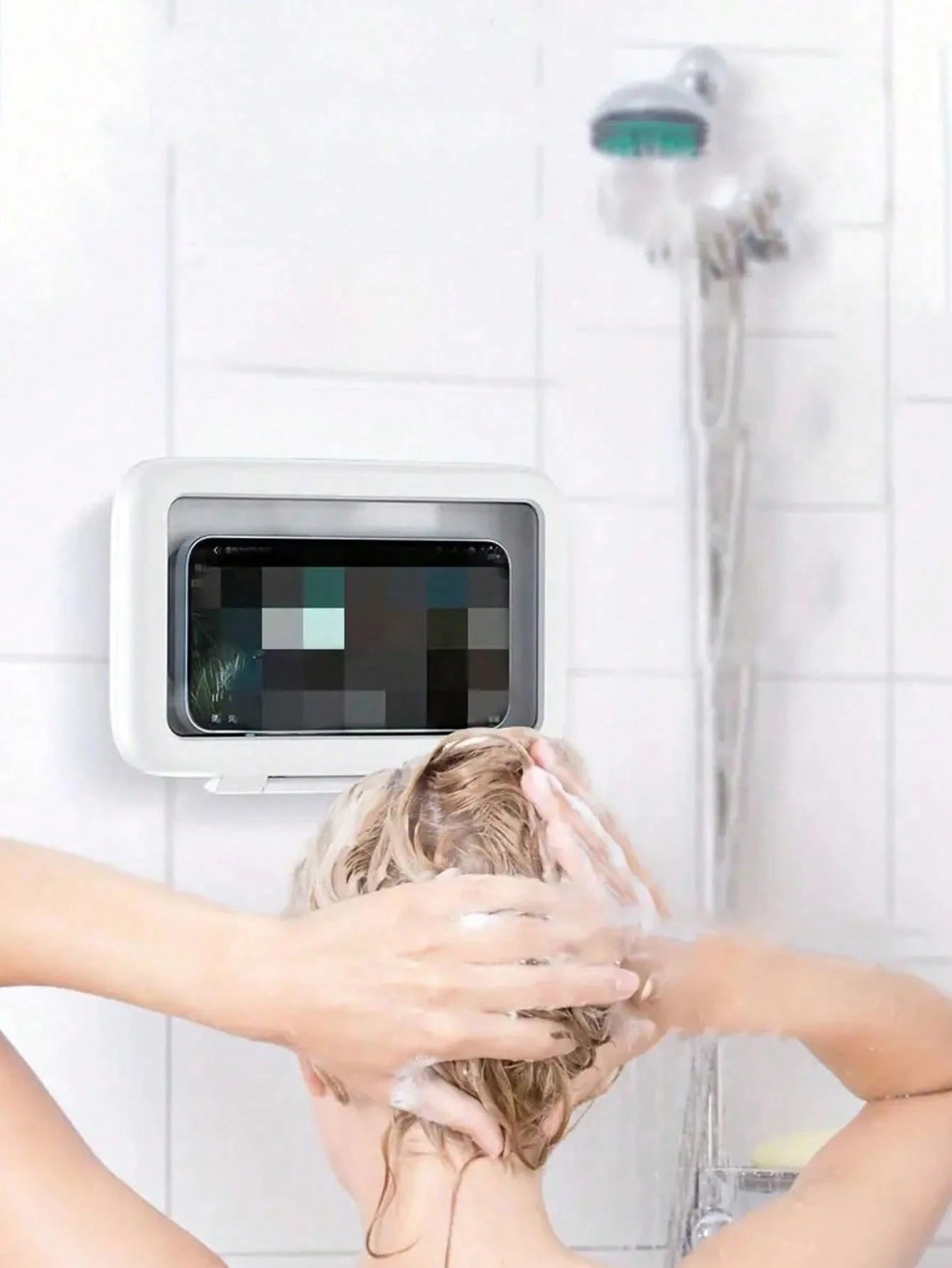 1pc/2pcs/4pcs Waterproof Bathroom Phone Case With Touch Screen Function And Adjustable Phone Holder, Convenient For Watching Videos And Shows In Shower Or Kitchen Sink, No Drilling Required. [Note: No