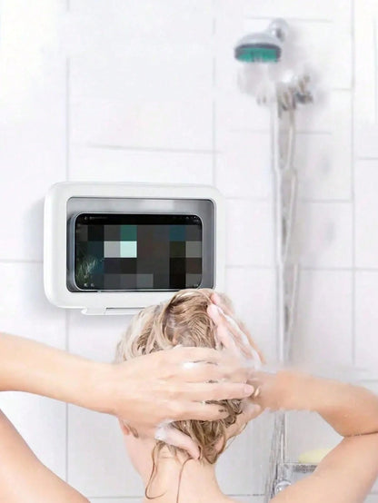 1pc/2pcs/4pcs Waterproof Bathroom Phone Case With Touch Screen Function And Adjustable Phone Holder, Convenient For Watching Videos And Shows In Shower Or Kitchen Sink, No Drilling Required. [Note: No