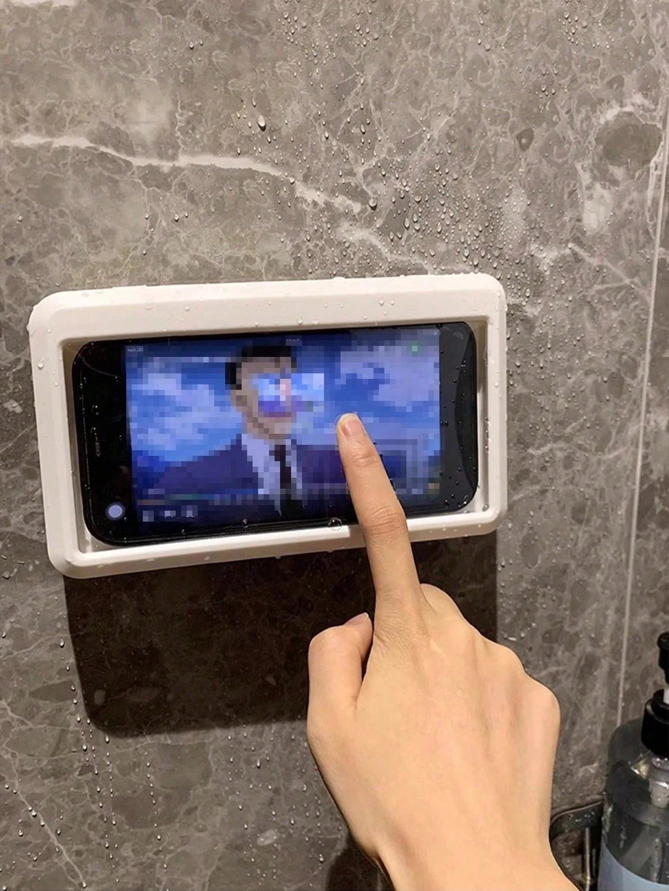1pc/2pcs/4pcs Waterproof Bathroom Phone Case With Touch Screen Function And Adjustable Phone Holder, Convenient For Watching Videos And Shows In Shower Or Kitchen Sink, No Drilling Required. [Note: No