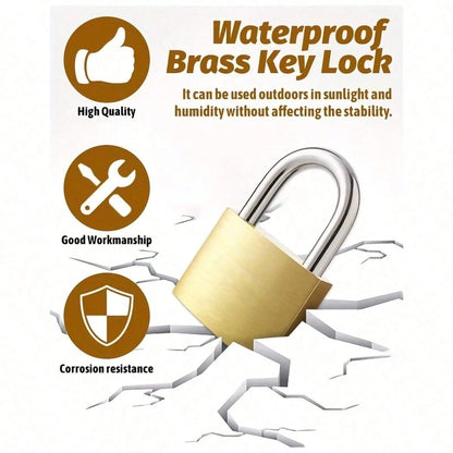 1pc/2pcs Antique Copper Multi-Function Anti-Theft Padlock, Single Lock, Comes With 2 Keys, Suitable For Key Door Lock, Gym Locker, Hook Lock, Toolbox And Backpack