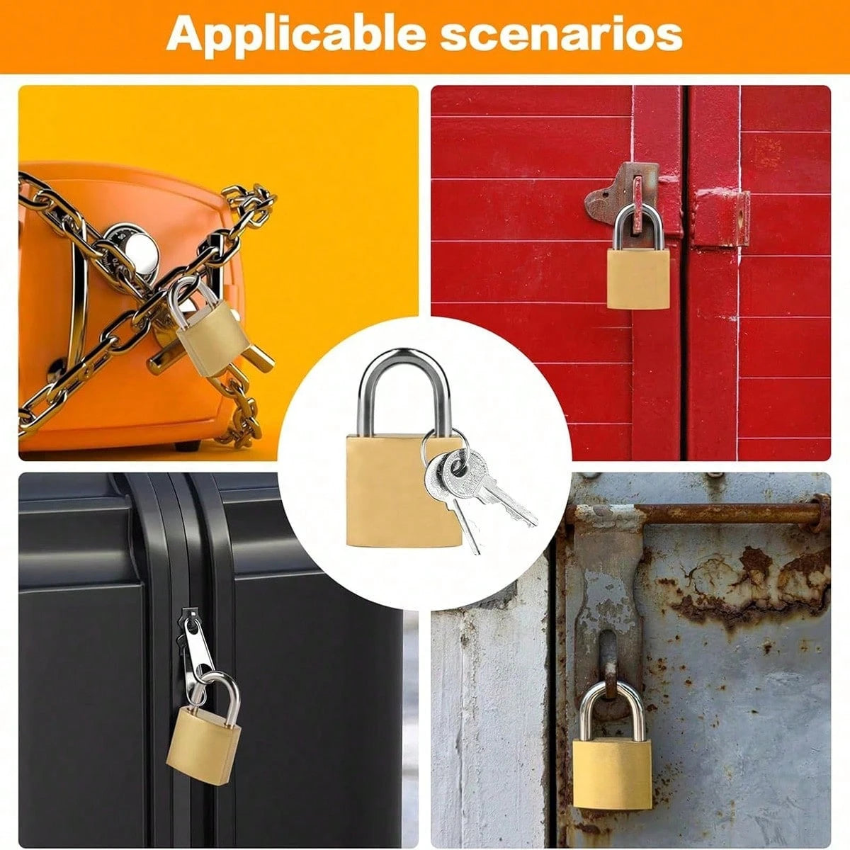1pc/2pcs Antique Copper Multi-Function Anti-Theft Padlock, Single Lock, Comes With 2 Keys, Suitable For Key Door Lock, Gym Locker, Hook Lock, Toolbox And Backpack