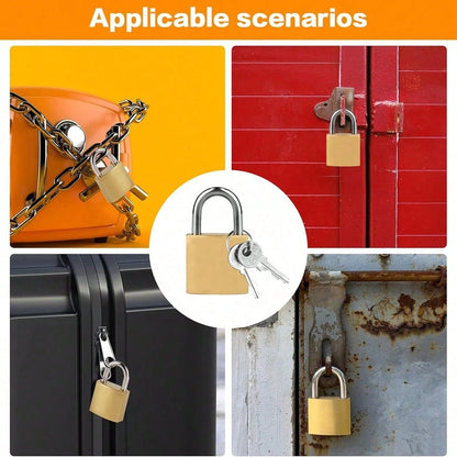 1pc/2pcs Antique Copper Multi-Function Anti-Theft Padlock, Single Lock, Comes With 2 Keys, Suitable For Key Door Lock, Gym Locker, Hook Lock, Toolbox And Backpack