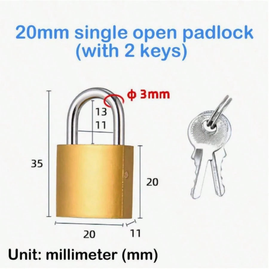 1pc/2pcs Antique Copper Multi-Function Anti-Theft Padlock, Single Lock, Comes With 2 Keys, Suitable For Key Door Lock, Gym Locker, Hook Lock, Toolbox And Backpack