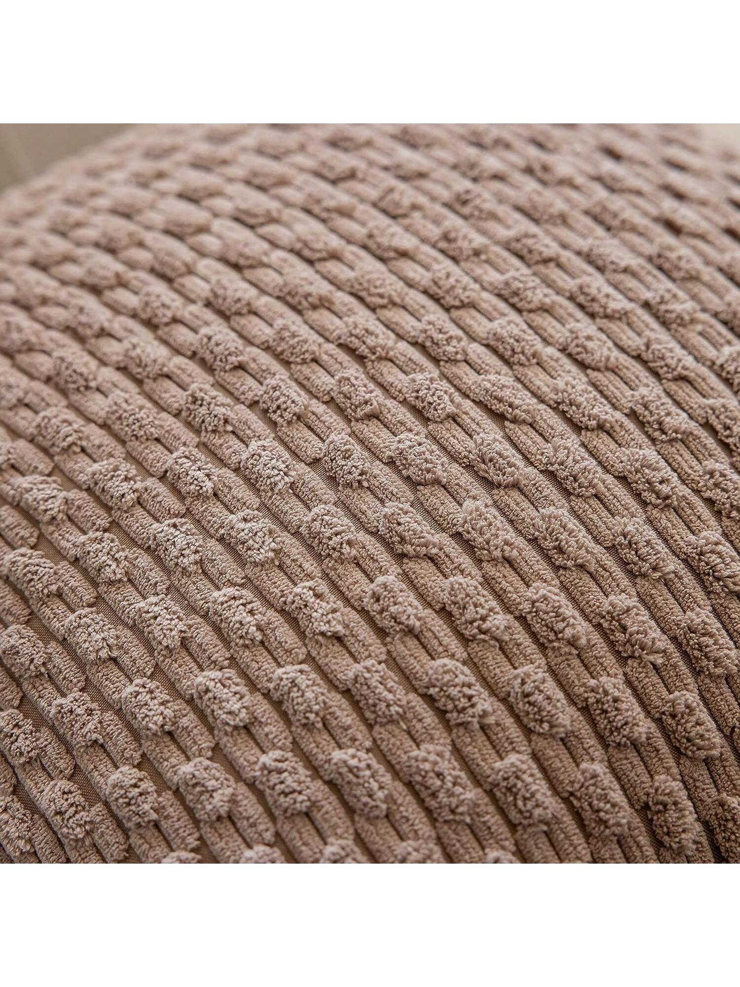1pc/2pcs Bohemian Striped Pillow Cover (Pillow Insert Not Included), Soft Plush Corduroy Solid Color Decorative Square Pillow Case, Suitable For Holiday, Sofa, Bedroom, Bed, All Seasons