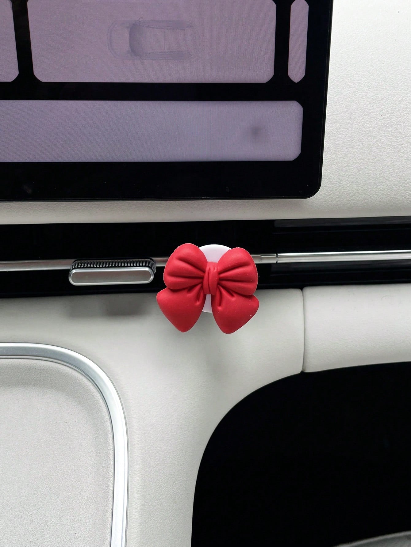 1pc/2pcs Bowknot Air Vent Decor Clip, PVC Soft Rubber Bowknot Car Air Vent Decoration, Car Interior Accessories For Women