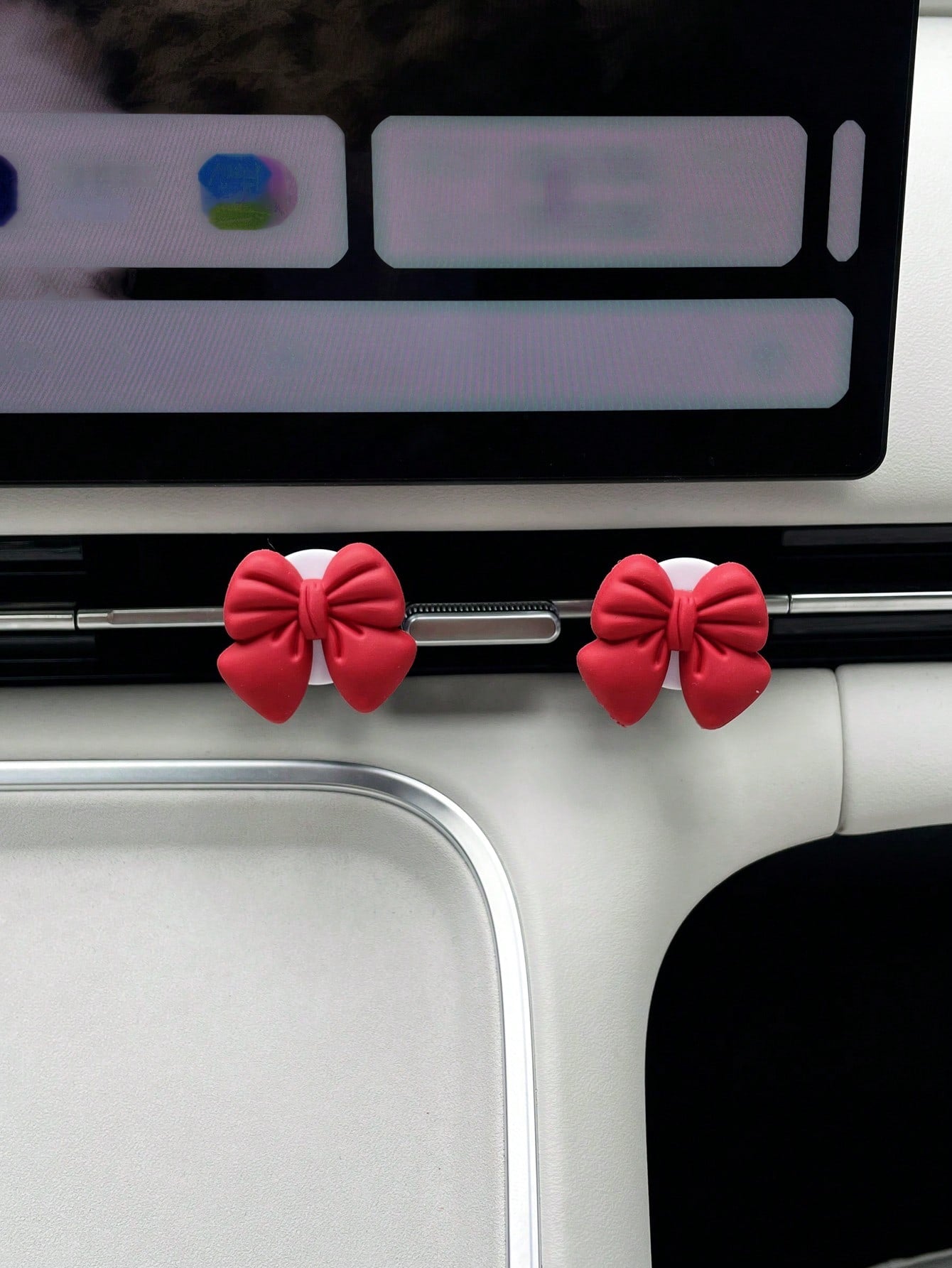 1pc/2pcs Bowknot Air Vent Decor Clip, PVC Soft Rubber Bowknot Car Air Vent Decoration, Car Interior Accessories For Women