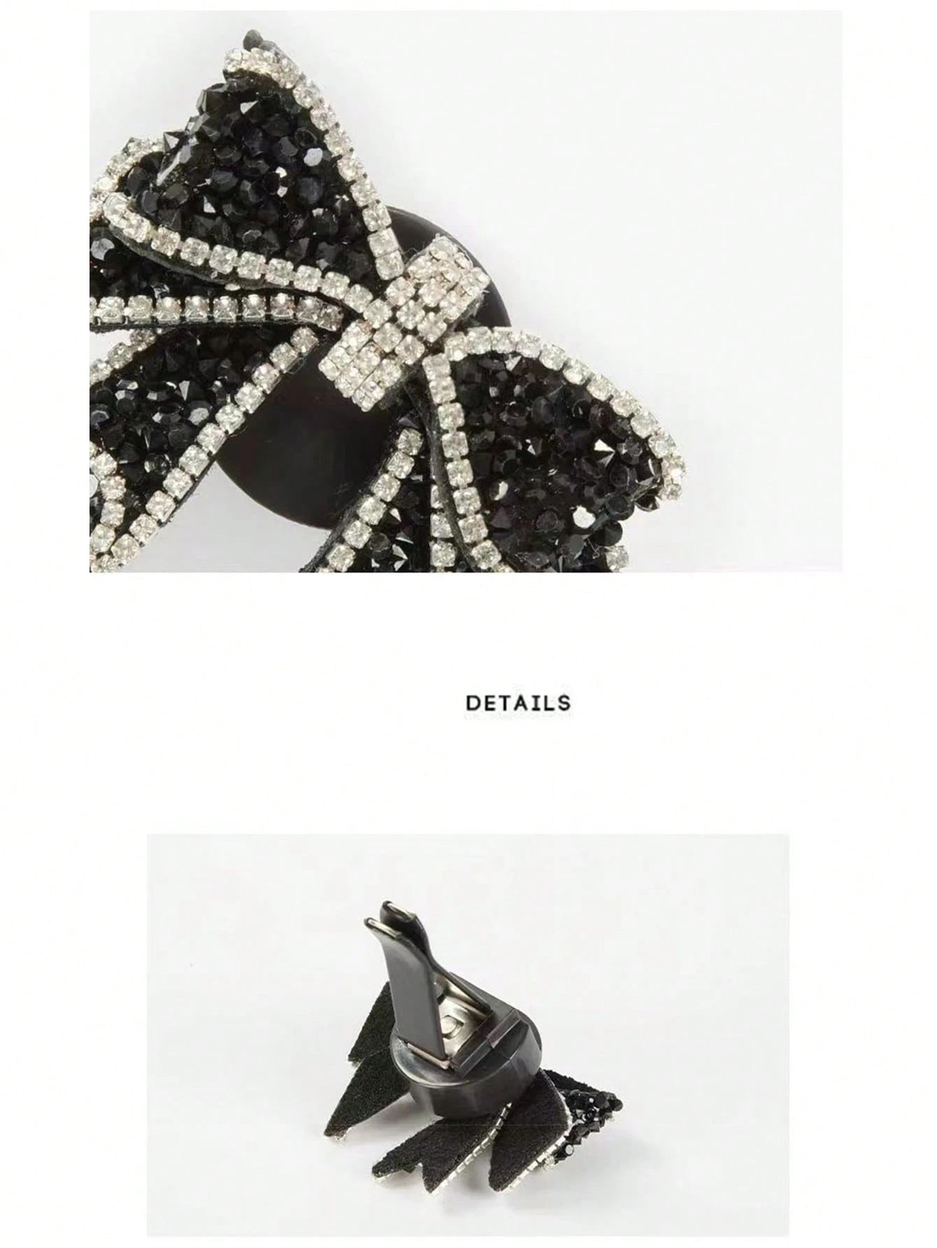 1pc/2pcs Car Air Vent Clip, Rhinestone Bow Decor, Suitable For Car Air Vent