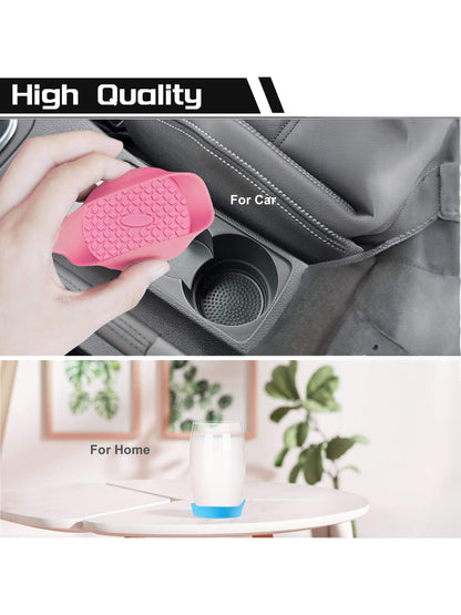 1pc/2pcs Car Cup Holder Coasters, Embedded Cup Holder Coasters, Universal Car Non-Slip Cup Holder Embedded Decorative Silicone Coasters, Car Interior Mats, 7cm/2.75in Soft Rubber Coaster Set Round Car