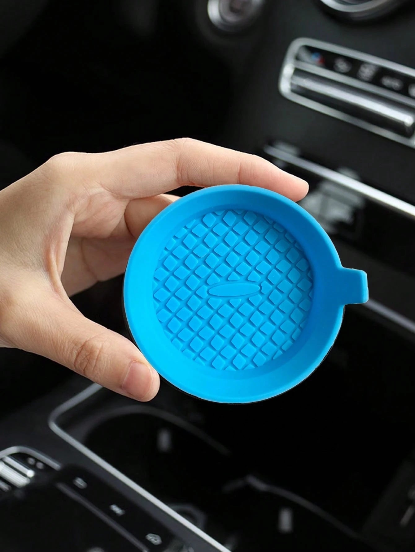 1pc/2pcs Car Cup Holder Coasters, Embedded Cup Holder Coasters, Universal Car Non-Slip Cup Holder Embedded Decorative Silicone Coasters, Car Interior Mats, 7cm/2.75in Soft Rubber Coaster Set Round Car