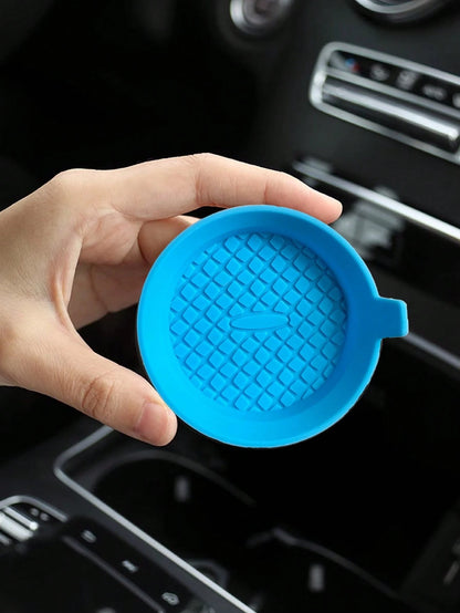 1pc/2pcs Car Cup Holder Coasters, Embedded Cup Holder Coasters, Universal Car Non-Slip Cup Holder Embedded Decorative Silicone Coasters, Car Interior Mats, 7cm/2.75in Soft Rubber Coaster Set Round Car