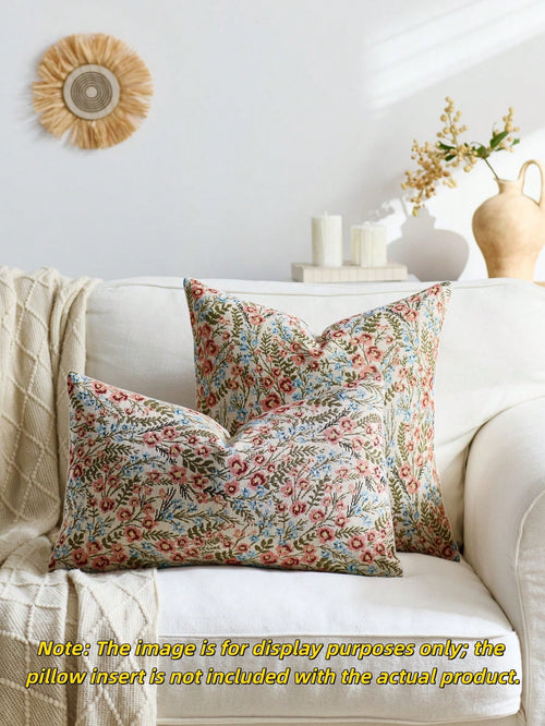 1pc/2pcs Floral Pattern Decorative Throw Pillow Cover, Suitable For All Seasons, Available In Multiple Colors, Patterns And Sizes, High-Density Jacquard Fabric Pillowcase (Pillow Insert Not Included)