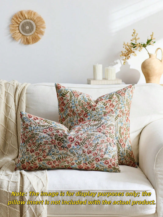 1pc/2pcs Floral Pattern Decorative Throw Pillow Cover, Suitable For All Seasons, Available In Multiple Colors, Patterns And Sizes, High-Density Jacquard Fabric Pillowcase (Pillow Insert Not Included)