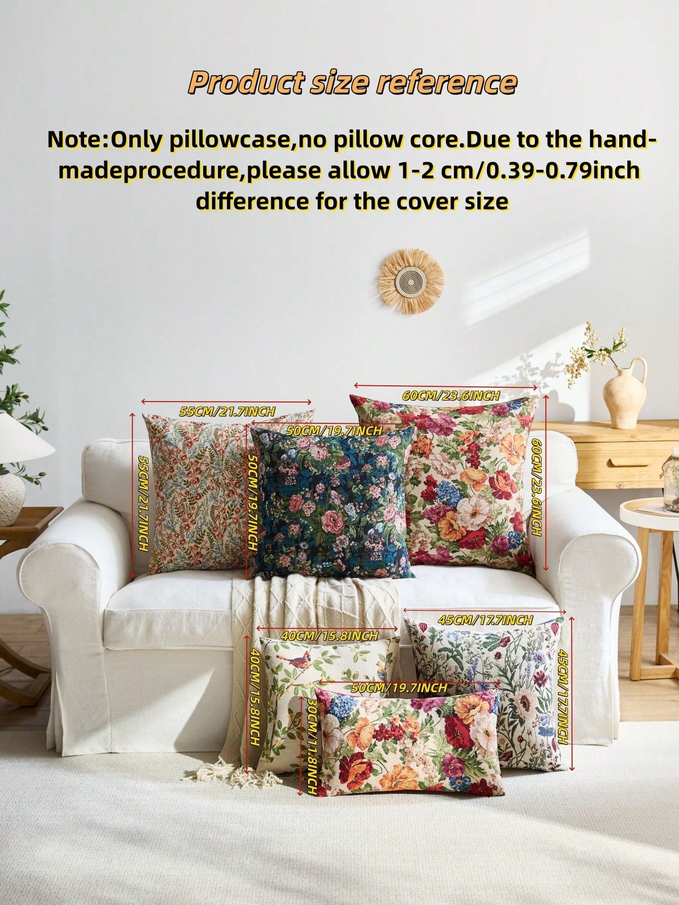 1pc/2pcs Floral Pattern Decorative Throw Pillow Cover, Suitable For All Seasons, Available In Multiple Colors, Patterns And Sizes, High-Density Jacquard Fabric Pillowcase (Pillow Insert Not Included)