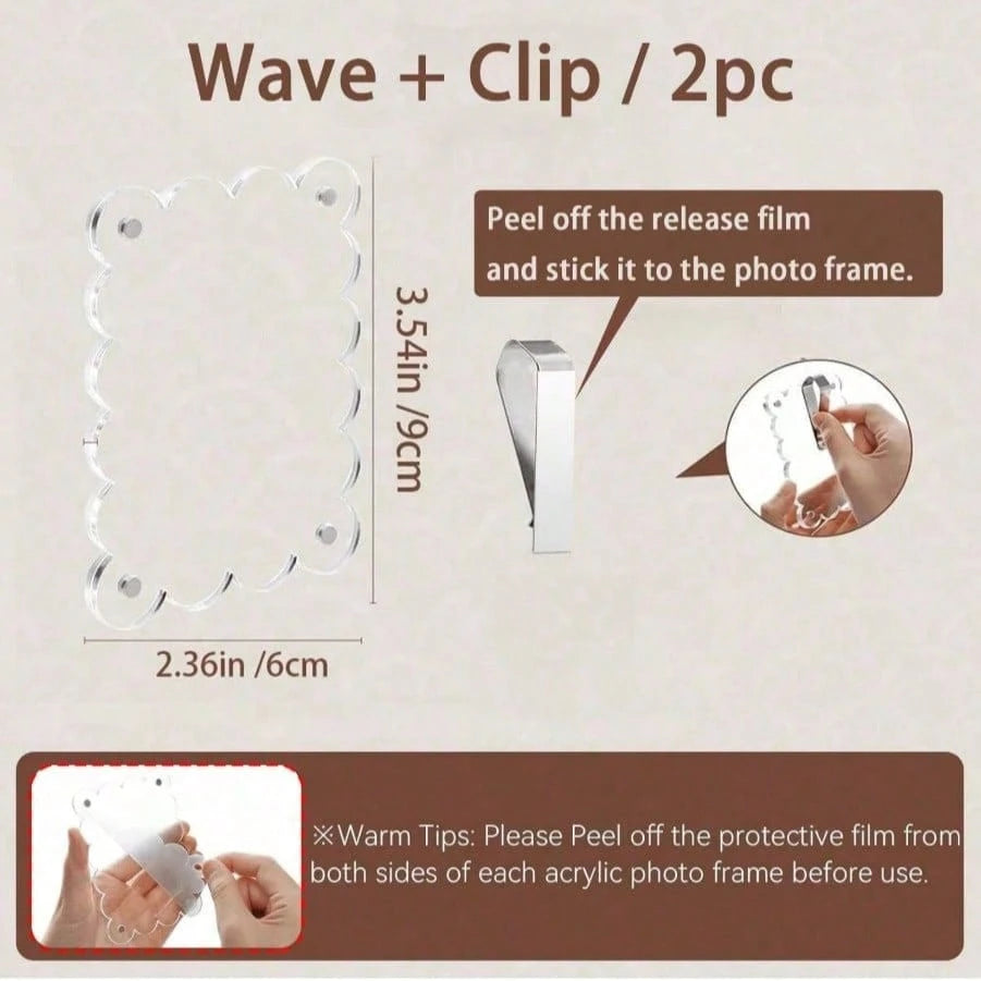 1pc/2pcs New Magnetic Photo Clip For Car Sun Visor, Universal Acrylic Fridge Magnet Transparent Magnetic Instant Photo Frame, Car Sun Visor Photo Frame Clip, Personalized DIY Car Decor Photo Frame, Co