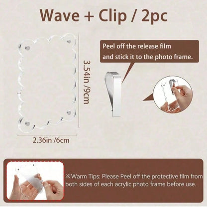 1pc/2pcs New Magnetic Photo Clip For Car Sun Visor, Universal Acrylic Fridge Magnet Transparent Magnetic Instant Photo Frame, Car Sun Visor Photo Frame Clip, Personalized DIY Car Decor Photo Frame, Co