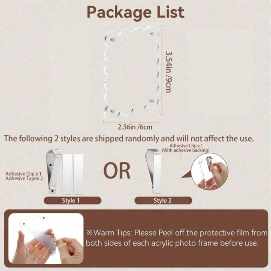 1pc/2pcs New Magnetic Photo Clip For Car Sun Visor, Universal Acrylic Fridge Magnet Transparent Magnetic Instant Photo Frame, Car Sun Visor Photo Frame Clip, Personalized DIY Car Decor Photo Frame, Co