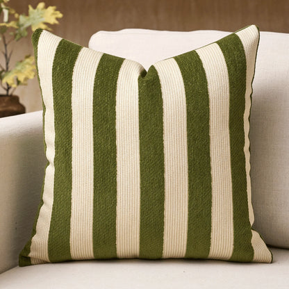 1pc/2pcs Red-Brown Striped Chenille Decorative Throw Pillow Cover, Soft Modern Abstract Bohemian Style Cushion Case For Sofa, Bedroom, Living Room, All Season, Also Suitable As Gift