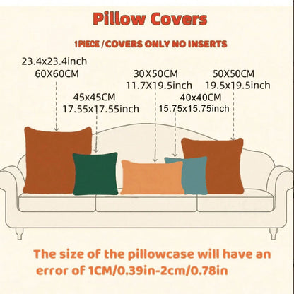 1pc/2pcs Red-Brown Striped Chenille Decorative Throw Pillow Cover, Soft Modern Abstract Bohemian Style Cushion Case For Sofa, Bedroom, Living Room, All Season, Also Suitable As Gift