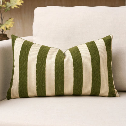 1pc/2pcs Red-Brown Striped Chenille Decorative Throw Pillow Cover, Soft Modern Abstract Bohemian Style Cushion Case For Sofa, Bedroom, Living Room, All Season, Also Suitable As Gift