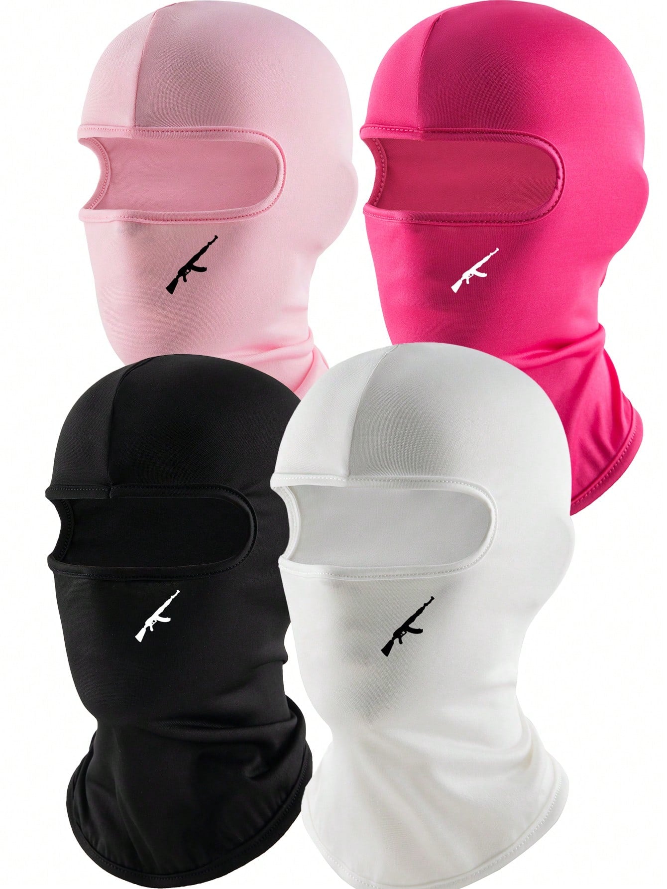 1pc/2pcs Unisex Solid Color Printed Balaclava Headwear Set, Single Hole Full Face Mask For Cycling, Suitable For Daily Wear And Outdoor Activities