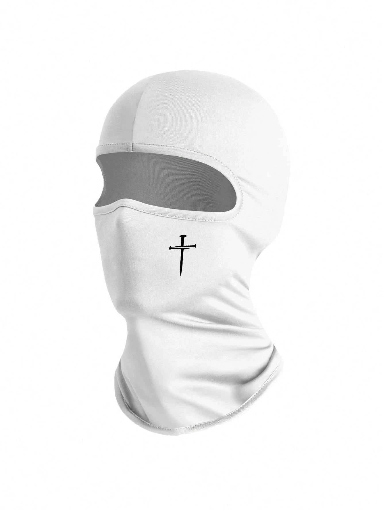 1pc/2pcs Unisex Solid Color Printed Balaclava Headwear Set, Single Hole Full Face Mask For Cycling, Suitable For Daily Wear And Outdoor Activities