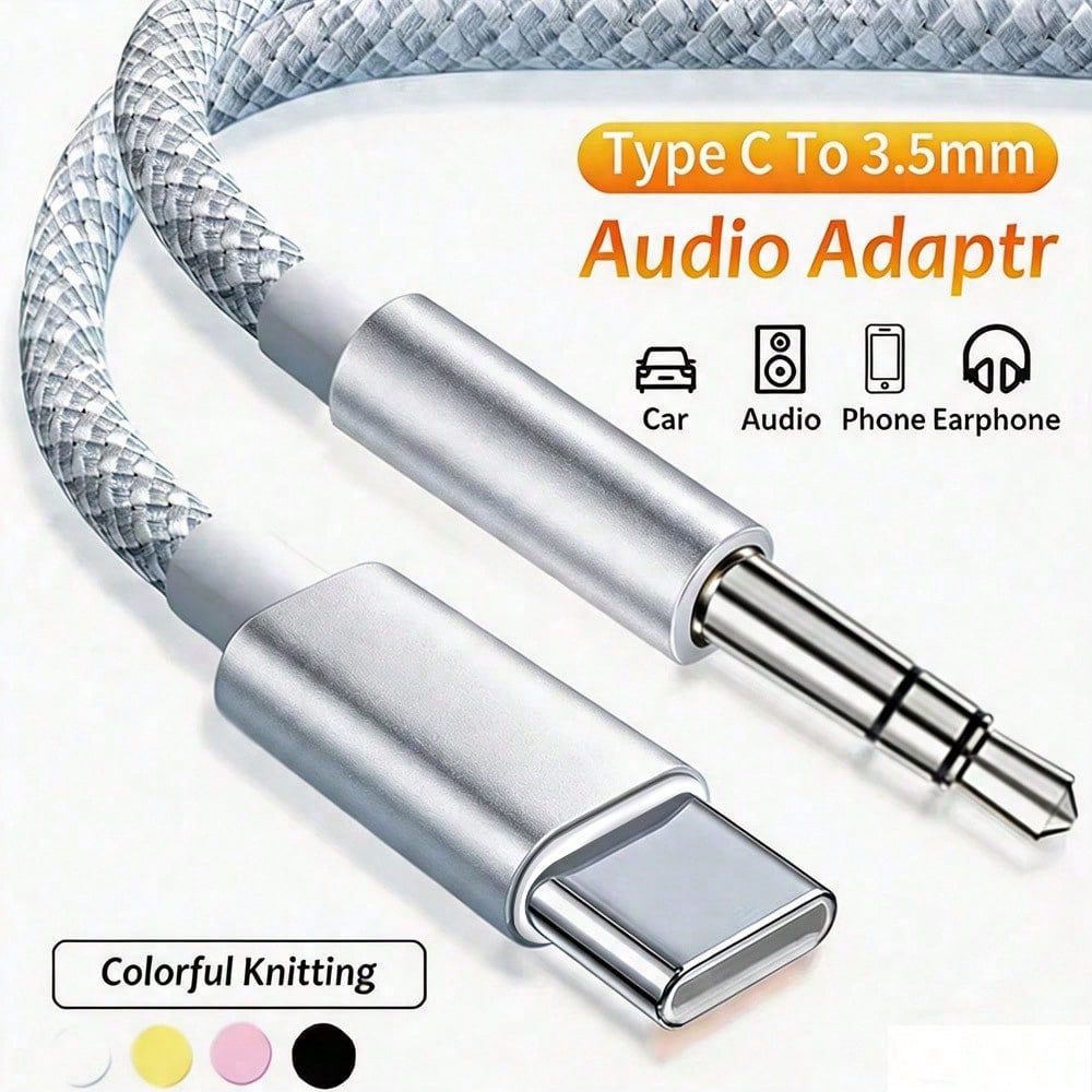 1pc 3.5mm Aux Audio Cable Adapter Cord Compatible With IPhone 17 Series, Suitable For Car, Home Stereo Speakers, Headphones, Compatible With IPhone 17 Pro Max/17 Pro/17 Plus/17/16/15, S25/S24/S23/S22