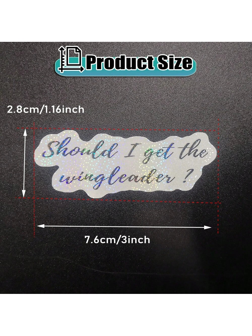1pc 3" Fourth Wing Sticker,Should I Get The Wingleader Sticker,Sparkle Overlay Holographic Waterproof Vinyl Book Inspired For Kindle,Laptop,Bottle,Window,Fridge,Car Bumper,Water Bottle, Journal,Funny