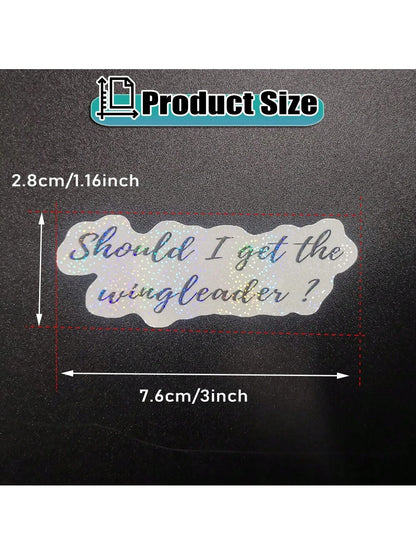 1pc 3" Fourth Wing Sticker,Should I Get The Wingleader Sticker,Sparkle Overlay Holographic Waterproof Vinyl Book Inspired For Kindle,Laptop,Bottle,Window,Fridge,Car Bumper,Water Bottle, Journal,Funny
