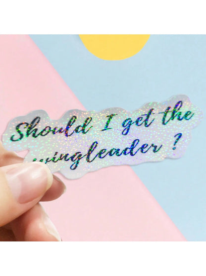 1pc 3" Fourth Wing Sticker,Should I Get The Wingleader Sticker,Sparkle Overlay Holographic Waterproof Vinyl Book Inspired For Kindle,Laptop,Bottle,Window,Fridge,Car Bumper,Water Bottle, Journal,Funny