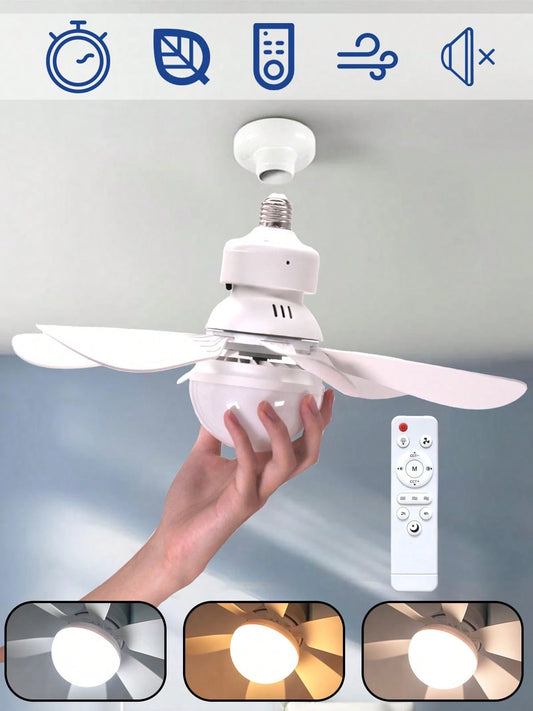 1pc 30W Dimmable LED Ceiling Fan Light With Remote Control, 6 Blades, Quiet Operation, 3 Color Temperatures, 3 Wind Speeds, Timer Function, Suitable For Bedroom, Living Room, Kitchen