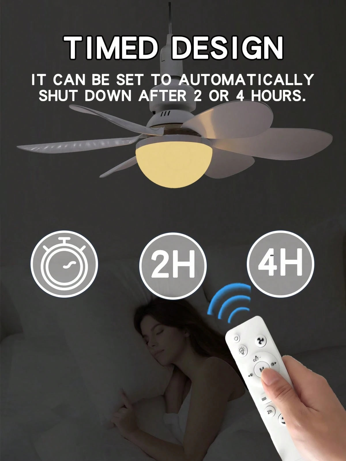 1pc 30W Dimmable LED Ceiling Fan Light With Remote Control, 6 Blades, Quiet Operation, 3 Color Temperatures, 3 Wind Speeds, Timer Function, Suitable For Bedroom, Living Room, Kitchen