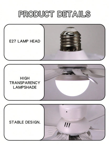 1pc 30W Dimmable LED Ceiling Fan Light With Remote Control, 6 Blades, Quiet Operation, 3 Color Temperatures, 3 Wind Speeds, Timer Function, Suitable For Bedroom, Living Room, Kitchen