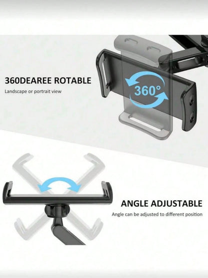 1pc 360° Adjustable Car Headrest Mount Holder, Compatible With 4" To 11" Tablets, Phones, Air/Mini, Tabs And Switch, Essential For Road Trips