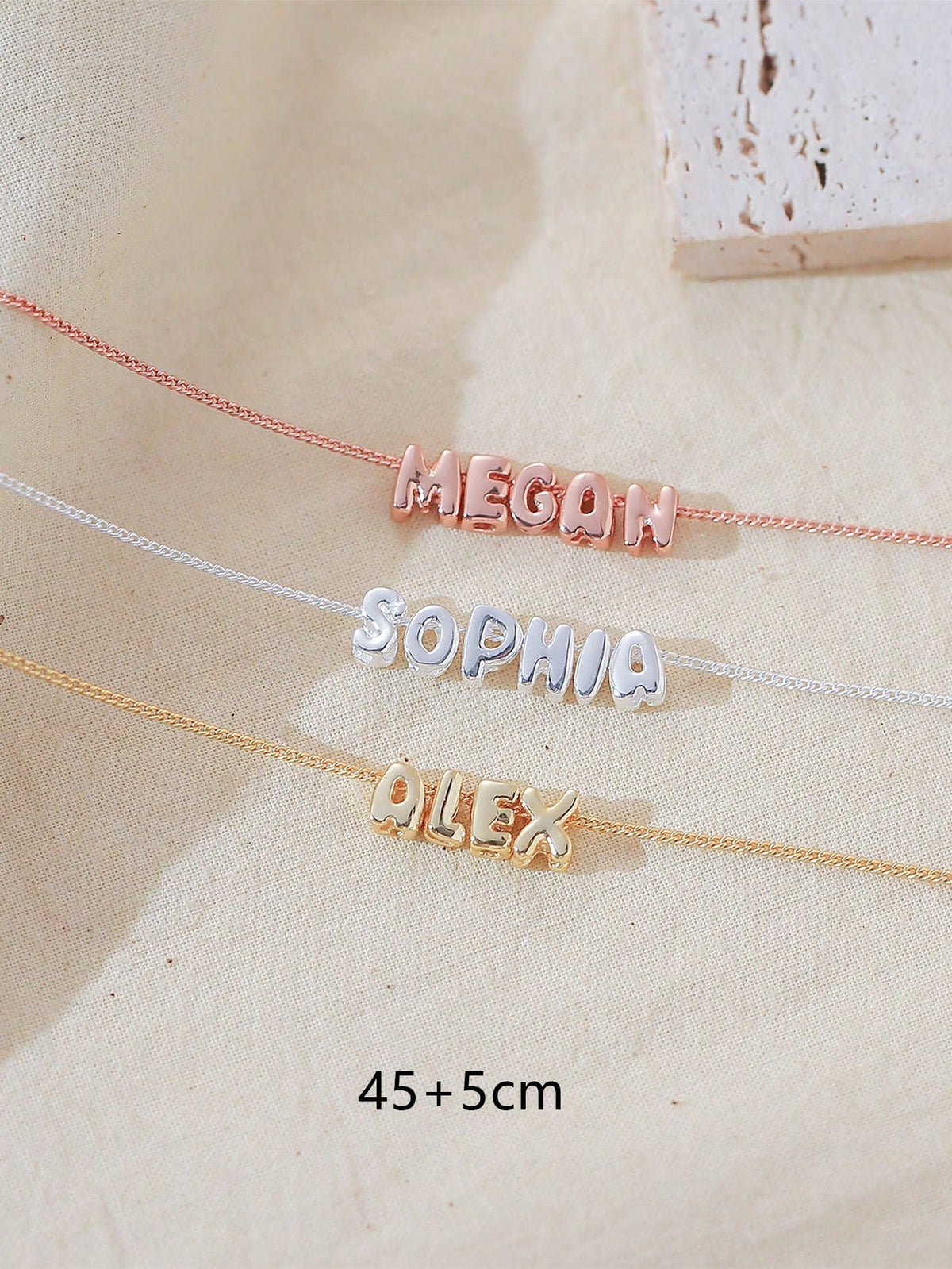 1pc 3D Bubble Name Necklace, Bubble Initial Charm Personalized Jewelry Gift, Customized Nameplate Necklace For Her, Mom, Girlfriend, Suitable For Wedding, Valentine's Day, Mother's Day, Graduation, Bi