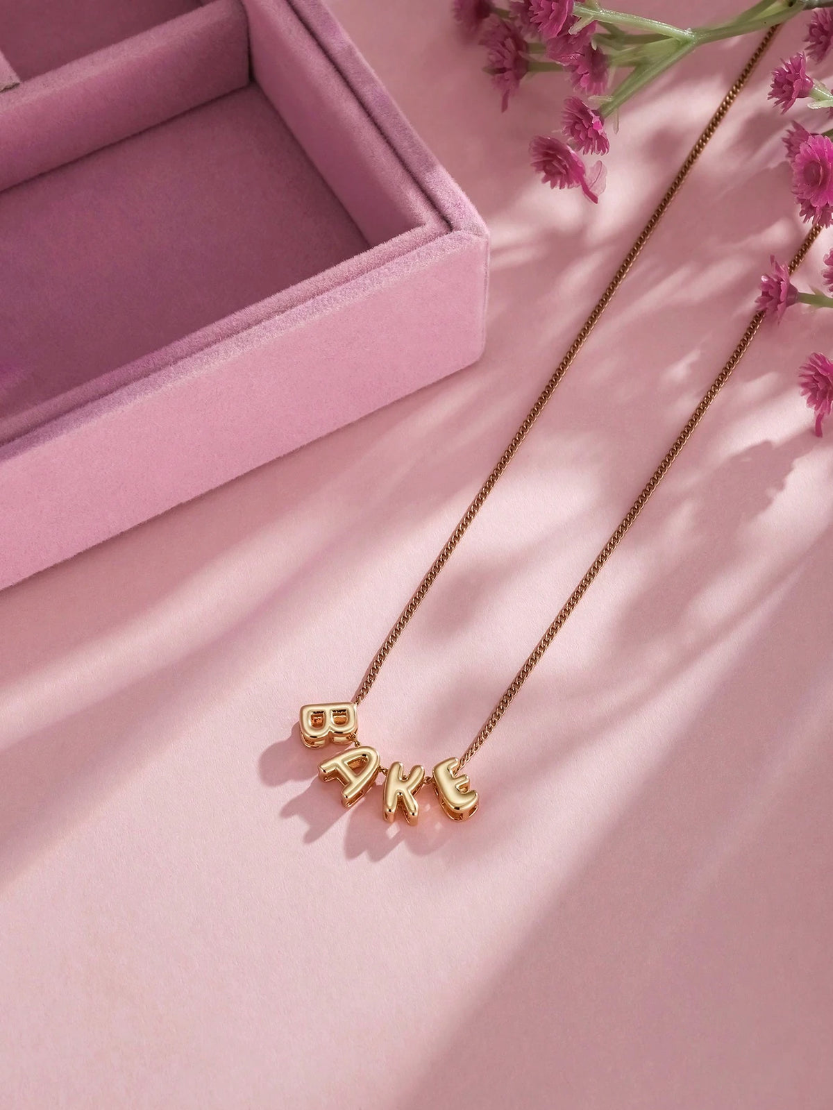 1pc 3D Bubble Name Necklace, Bubble Initial Charm Personalized Jewelry Gift, Customized Nameplate Necklace For Her, Mom, Girlfriend, Suitable For Wedding, Valentine's Day, Mother's Day, Graduation, Bi