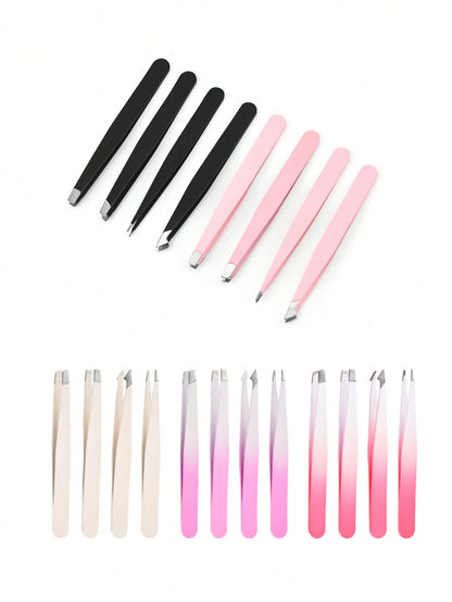 1pc/4pcs High Precision Eyebrow Tweezers Set, Includes Eyebrow Tweezers, Eyelash Tweezers, Hair Removal Tweezers,Makeup,Cheap,Room Decor,Vanity,Travel,Bedroom,Makeup Accessories,Tweezers,Cheap,Stockin