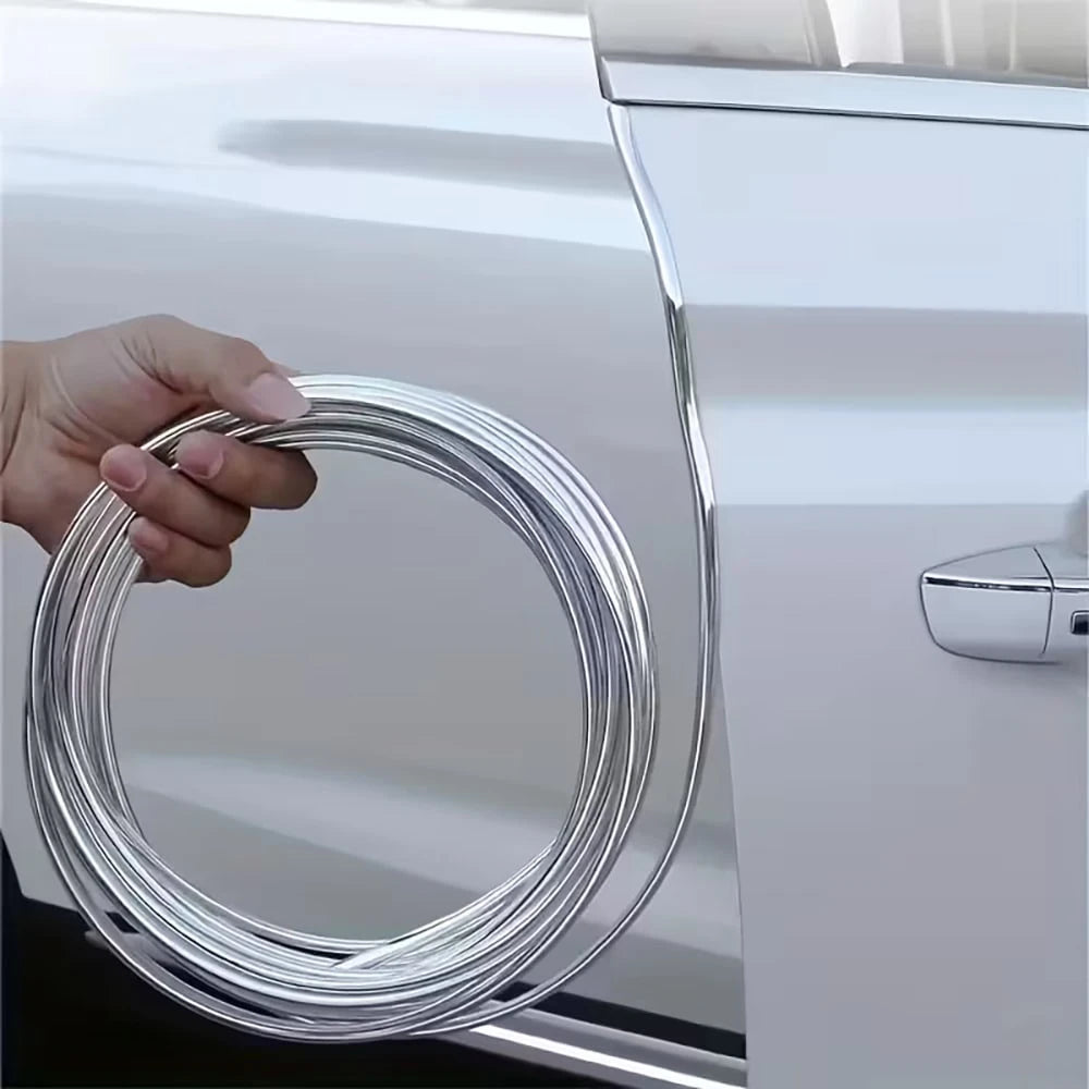1pc 5m Car Door Edge Guard Trim, Bright Finish Scratch Protection Bumper Strip For Car Hood, Trunk, Door
