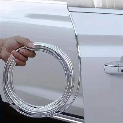 1pc 5m Car Door Edge Guard Trim, Bright Finish Scratch Protection Bumper Strip For Car Hood, Trunk, Door