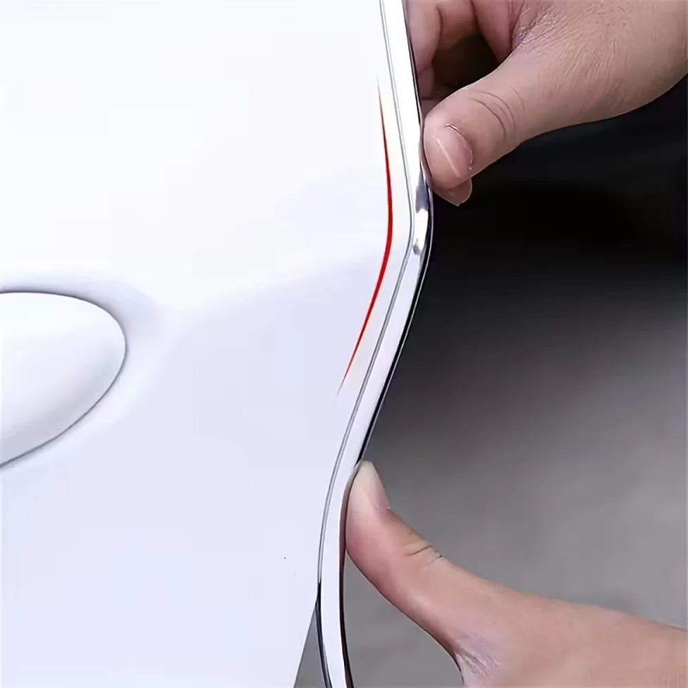 1pc 5m Car Door Edge Guard Trim, Bright Finish Scratch Protection Bumper Strip For Car Hood, Trunk, Door