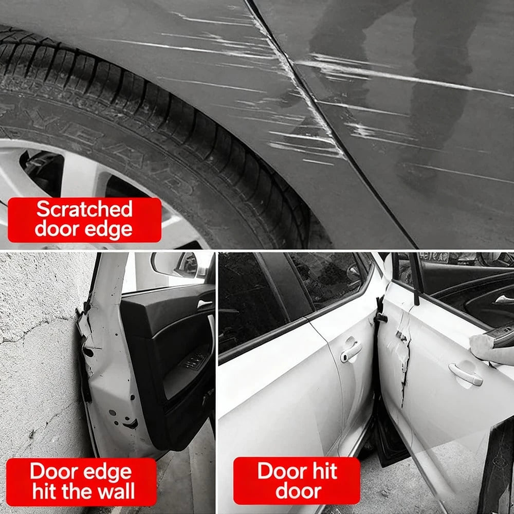 1pc 5m Car Door Edge Guard Trim, Bright Finish Scratch Protection Bumper Strip For Car Hood, Trunk, Door