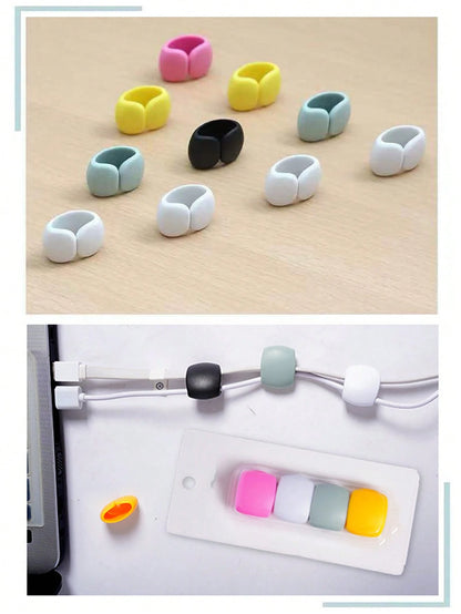1pc/5pcs/10pcs Data Cable Storage Buckle, Power Cable Winding Device, Home Appliance Cable Group Organizer, Travel Data Cable Consolidation Organizer