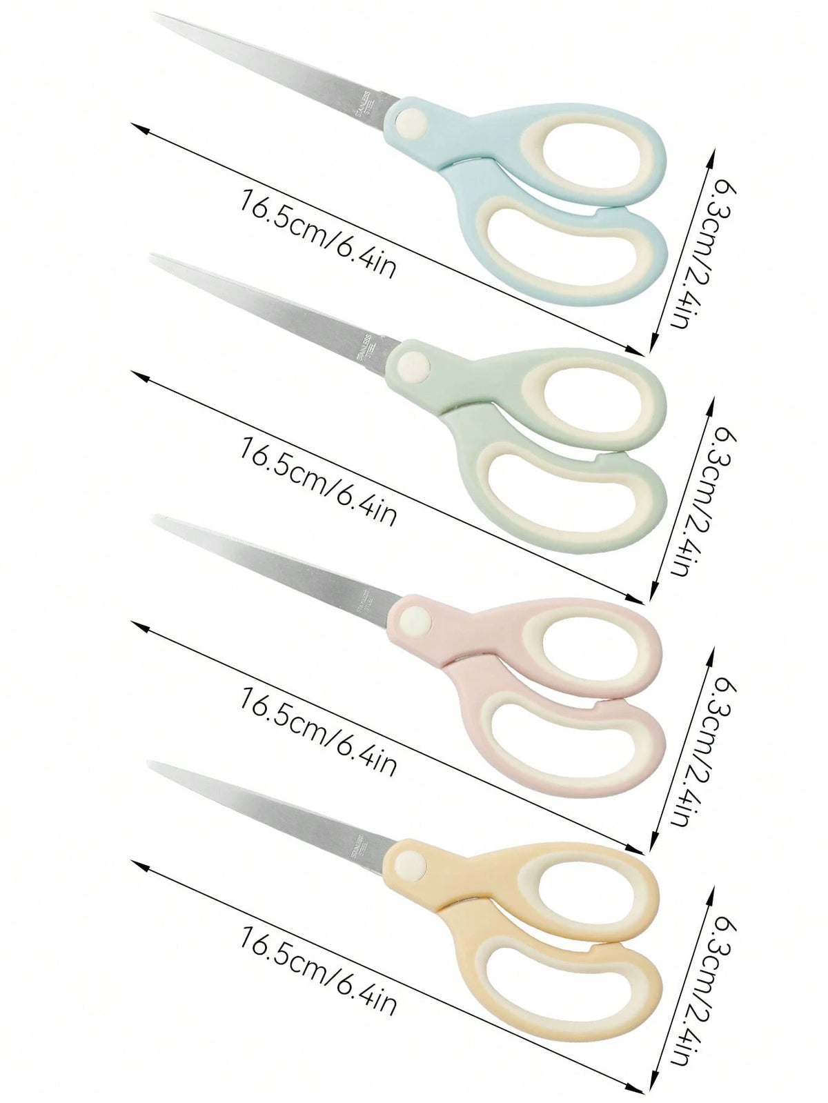 1Pc 6.5" (16.5cm) Multi-Purpose Stainless Steel Scissors For Office And Home Use- Durable, Portable, Multi-Purpose Craft And Paper Cutting Tool With Comfort Grip Handles,Back To School,School Supplie
