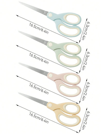 1Pc 6.5" (16.5cm) Multi-Purpose Stainless Steel Scissors For Office And Home Use- Durable, Portable, Multi-Purpose Craft And Paper Cutting Tool With Comfort Grip Handles,Back To School,School Supplie