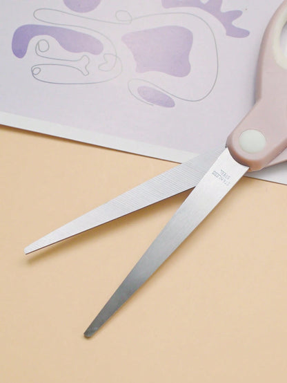 1Pc 6.5" (16.5cm) Multi-Purpose Stainless Steel Scissors For Office And Home Use- Durable, Portable, Multi-Purpose Craft And Paper Cutting Tool With Comfort Grip Handles,Back To School,School Supplie