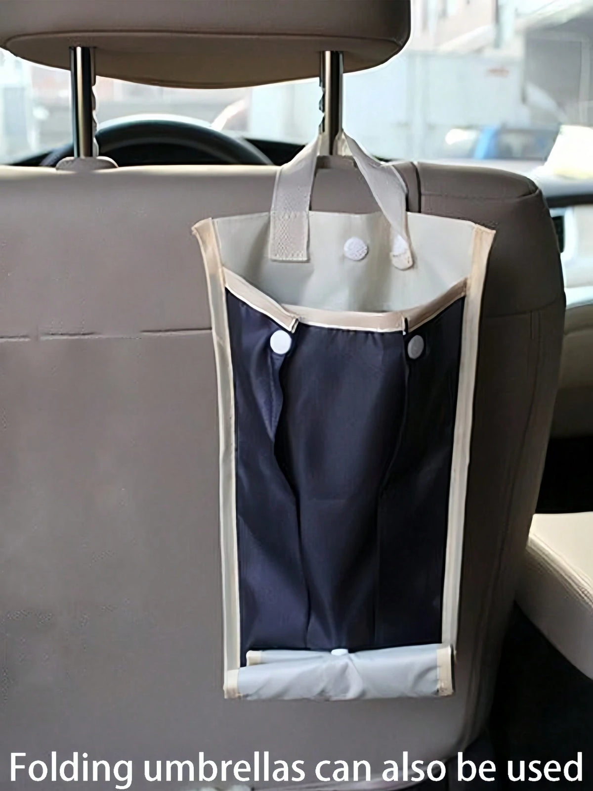 1Pc 86Cm Car Waterproof Umbrella Cover Foldable Dual-Use Rear Seat Hanging Storage Bag, Umbrella Storage Bag-Blue