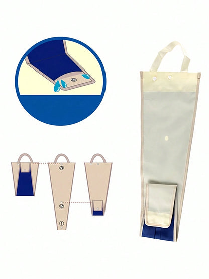 1Pc 86Cm Car Waterproof Umbrella Cover Foldable Dual-Use Rear Seat Hanging Storage Bag, Umbrella Storage Bag-Blue