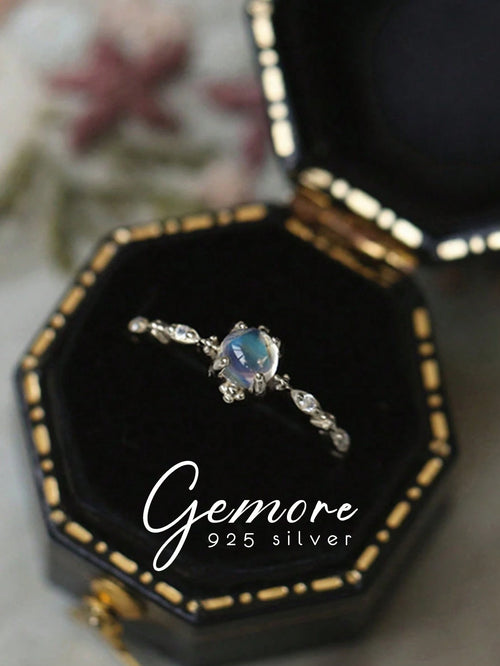 1pc 925 Sterling Silver Delicate Lace Moonstone Ring, Exquisite Women's Jewelry, Mother's Day Gift, Daily Wear
