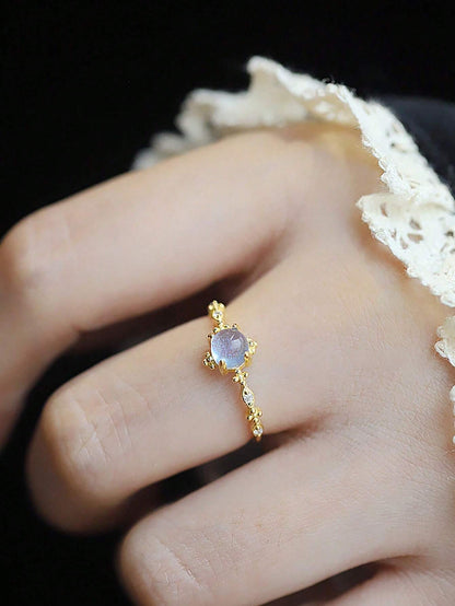 1pc 925 Sterling Silver Delicate Lace Moonstone Ring, Exquisite Women's Jewelry, Mother's Day Gift, Daily Wear