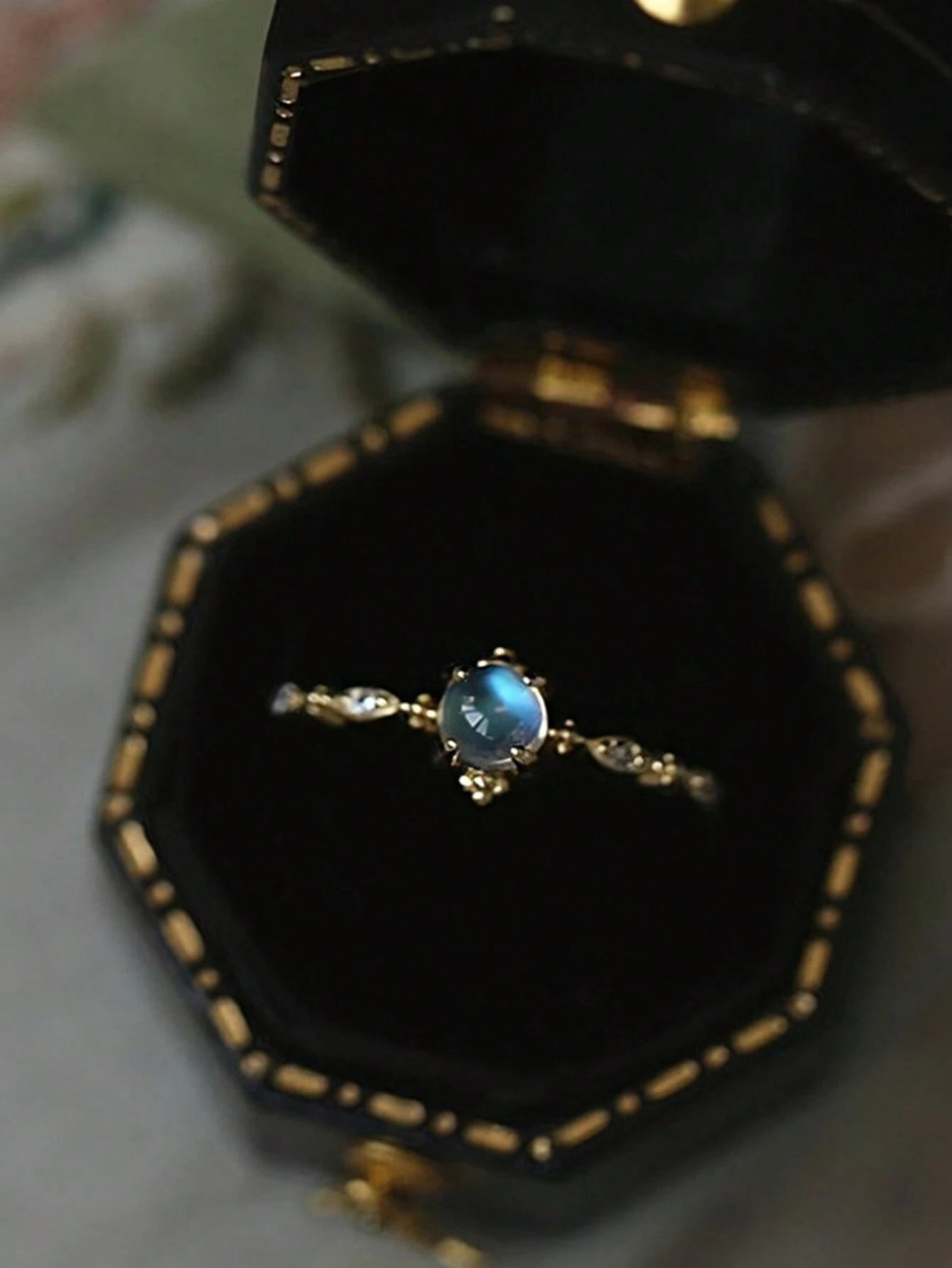 1pc 925 Sterling Silver Delicate Lace Moonstone Ring, Exquisite Women's Jewelry, Mother's Day Gift, Daily Wear