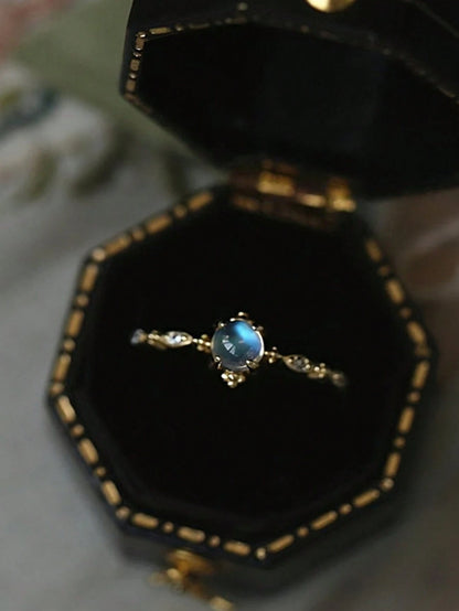 1pc 925 Sterling Silver Delicate Lace Moonstone Ring, Exquisite Women's Jewelry, Mother's Day Gift, Daily Wear
